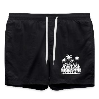 Équipe de fête de fin d’année - Short de bain - noir - Devant - AI Model Male 185 light (185cm)