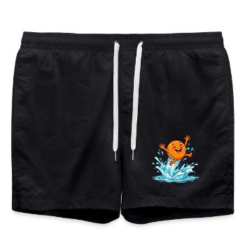 Vacances à la piscine à l’ambiance orange Orange Summer Vacation Ladies - Short de bain - noir - Devant - AI Model Male 185 light (185cm)