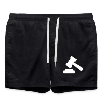 Jura Rechtsanwalt  Waage Jurist Gericht Gesetz - Badeshorts - Schwarz - Vorne - AI Model Male 185 light (185cm)