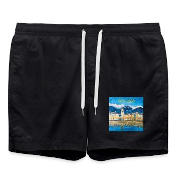 Ascona Colour Play Coastal City - Swim Trunks - black - Front - AI Model Male 185 light (185cm)