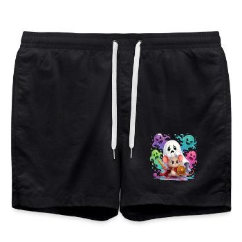 Ghost Adventure Mouse Knight - Swim Trunks - black - Front - AI Model Male 185 light (185cm)