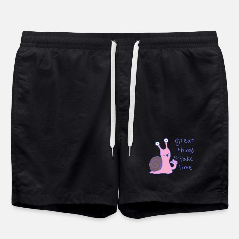 Great things take time - Swim Trunks - black