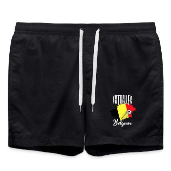 Fussball Fan Belgien - Badeshorts - Schwarz - Vorne - AI Model Male 185 light (185cm)