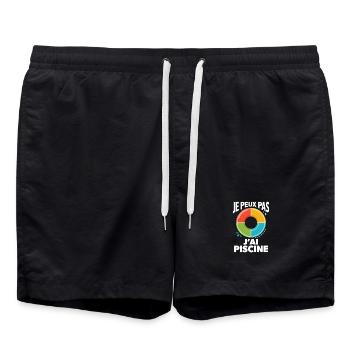je peux pas j'ai piscine - Short de bain - noir - Devant - AI Model Male 185 light (185cm)