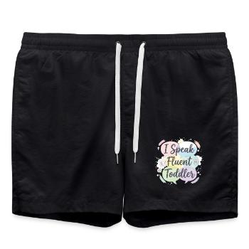 Ich spreche fließend Kleinkind - Badeshorts - Schwarz - Vorne - AI Model Male 185 light (185cm)