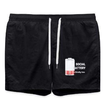 Batterie sociale – Critiquement faible - Short de bain - noir - Devant - AI Model Male 185 light (185cm)