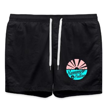 Summer Calling Sunset Splash - Swim Trunks - black - Front - AI Model Male 185 light (185cm)