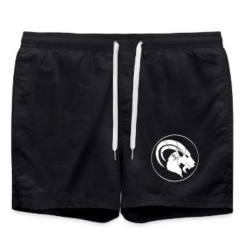 Sternzeichen Steinbock (weiß) - Badeshorts - Schwarz - Vorne - AI Model Male 185 light (185cm)