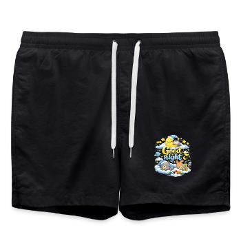 Modèle de T-shirt Sleepy Moon Good Night Kids - Short de bain - noir - Devant - AI Model Male 185 light (185cm)