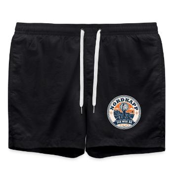Nordkapp Nordkap Norwegen Roadtrip Geschenk - Badeshorts - Schwarz - Vorne - AI Model Male 185 light (185cm)