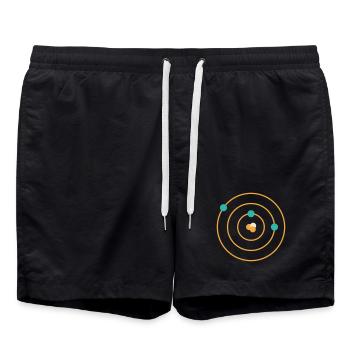 Atommodell - Physik Chemie Wissenschaft Nerd - Badeshorts - Schwarz - Vorne - AI Model Male 185 light (185cm)