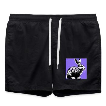 Kaninchen - Badeshorts - Schwarz - Vorne - AI Model Male 185 light (185cm)