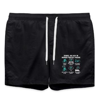 Dinge Die Ich In Meiner Freizeit Mache Fahrrad - Badeshorts - Schwarz - Vorne - AI Model Male 185 light (185cm)
