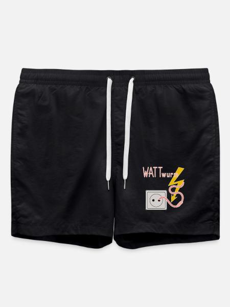 Wattwurm zweideutiger Witz Dad Humor Geschenkidee - Badeshorts - Schwarz