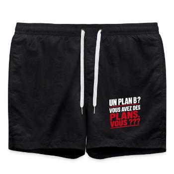 Un Plan B Vous Avez Des Plans, Vous Humour Meme - Short de bain - noir - Devant - AI Model Male 185 light (185cm)
