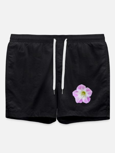 Pink_Field_Bindweed_Morning_Glory_Flower - Swim Trunks - black