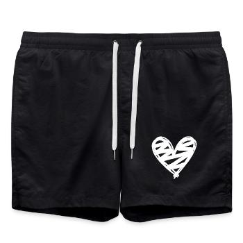 Heart - Swim Trunks - black - Front - AI Model Male 185 light (185cm)