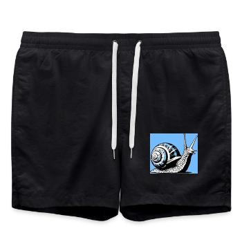 Schnecke - Badeshorts - Schwarz - Vorne - AI Model Male 185 light (185cm)