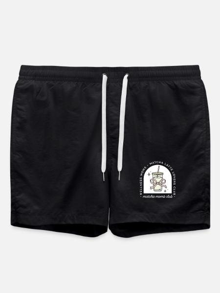 Matcha moms club latte lovers - Swim Trunks - black