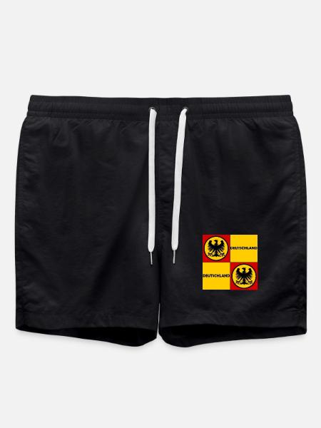 Deutschland Quadrat Wappen - Badeshorts - Schwarz