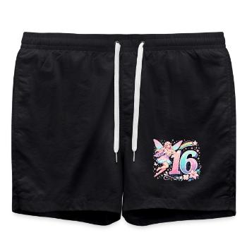 Elfe du 16e anniversaire – Design graphique pastel - Short de bain - noir - Devant - AI Model Male 185 light (185cm)