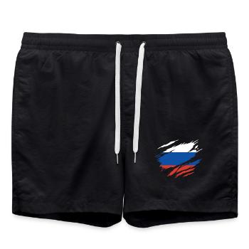 Russie Drapeau Russe - Short de bain - noir - Devant - AI Model Male 185 light (185cm)