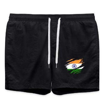 India Indian Flag Indian - Swim Trunks - black - Front - AI Model Male 185 light (185cm)