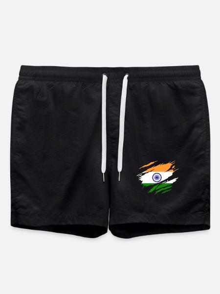 Inde Drapeau Indien Indienne - Short de bain - noir