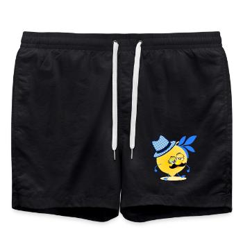Bayern Zitrone Schnurrbart - Badeshorts - Schwarz - Vorne - AI Model Male 185 light (185cm)