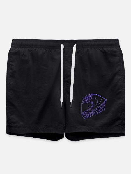 Casque violet néon - Visière - Short de bain - noir