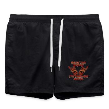 Raise the Horns Metall‑Statement - Badeshorts - Schwarz - Vorne - AI Model Male 185 light (185cm)