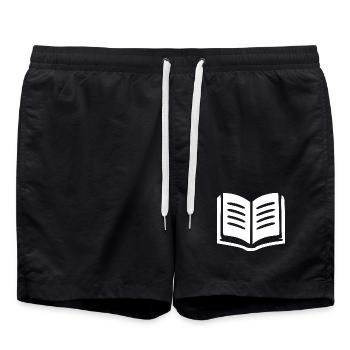 Buch Bücher lesen Geschenk - Badeshorts - Schwarz - Vorne - AI Model Male 185 light (185cm)