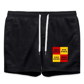 Siebenbürgen Quadrat Muster - Badeshorts - Schwarz - Vorne - AI Model Male 185 light (185cm)