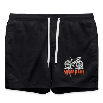 L’asphalte, c’est un vélo de lave - Short de bain - noir - Devant - AI Model Male 185 light (185cm)