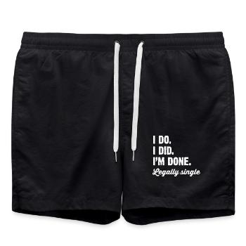 Legally Single: I Did, I'm Done - Swim Trunks - black - Front - AI Model Male 185 light (185cm)