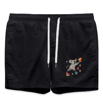 Koala Bouldering Dyno – Climbing Jump - Swim Trunks - black - Front - AI Model Male 185 light (185cm)