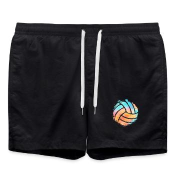 Beachvolleyvall Volleyball - Swim Trunks - black - Front - AI Model Male 185 light (185cm)