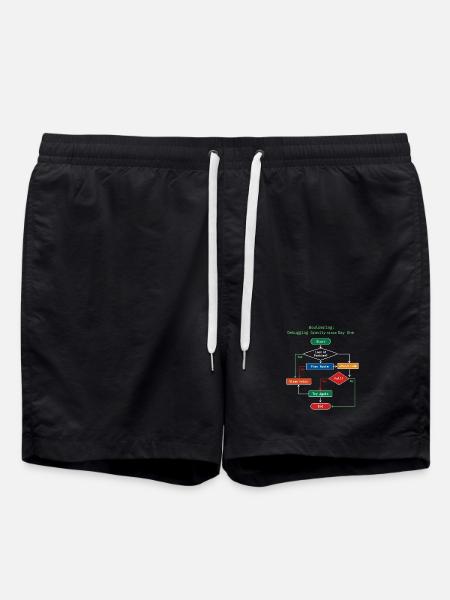 Bouldering: Debugging Gravity Nerd Design - Badeshorts - Schwarz