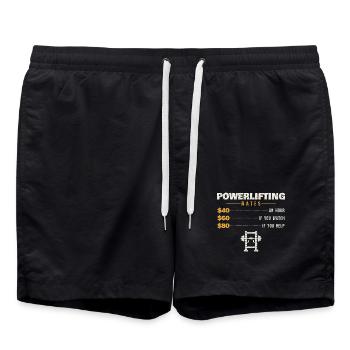 Kraftsport Stundensatz Geschenk Kraftsportler - Badeshorts - Schwarz - Vorne - AI Model Male 185 light (185cm)