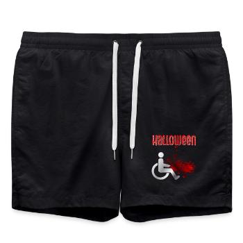 Halloween Blut Rollstuhl - Badeshorts - Schwarz - Vorne - AI Model Male 185 light (185cm)