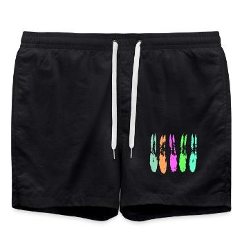 Farben Muster - Abstrakt - Badeshorts - Schwarz - Vorne - AI Model Male 185 light (185cm)