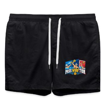 Wasserball Pass Wurf Tor - Badeshorts - Schwarz - Vorne - AI Model Male 185 light (185cm)
