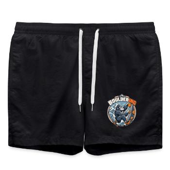 Süßer Gorilla beim Bouldern – Kletter Affe - Badeshorts - Schwarz - Vorne - AI Model Male 185 light (185cm)