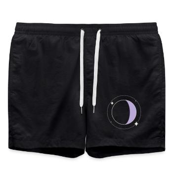 LunaFlieder-Sichel - Badeshorts - Schwarz - Vorne - AI Model Male 185 light (185cm)