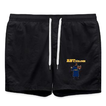 Astrologe lustiger Dadjoke, zweideutig - Badeshorts - Schwarz - Vorne - AI Model Male 185 light (185cm)