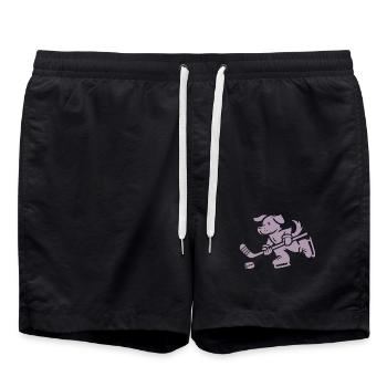 Hund Silhouette Golden Retriever Labrador - Badeshorts - Schwarz - Vorne - AI Model Male 185 light (185cm)