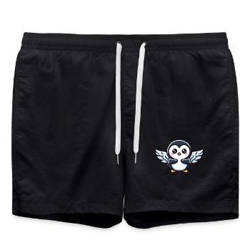 Manchot céleste battant des ailes dans le froid glacial - Short de bain - noir - Devant - AI Model Male 185 light (185cm)