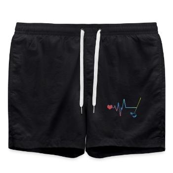 Golf Sport Puls Herzschlag - Badeshorts - Schwarz - Vorne - AI Model Male 185 light (185cm)