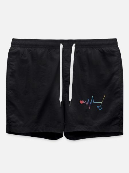 Golf Sport Pulse Heartbeat - Swim Trunks - black