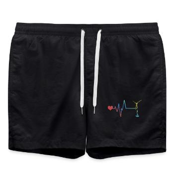 Énergie des battements cardiaques de l’éolienne - Short de bain - noir - Devant - AI Model Male 185 light (185cm)